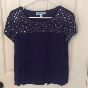 Navy Beaded Shirt